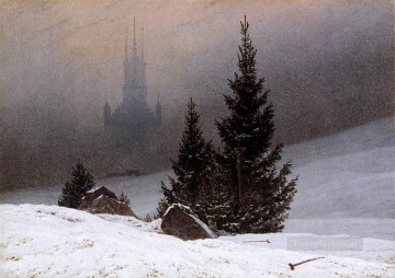  nevado Arte - Paisaje nevado 1811 Romántico Caspar David Friedrich